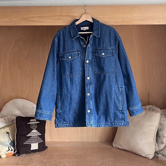 Madewell Quilted Denim Jacket ~ Oversized Style ~ Size M - Picture 2 of 8